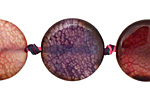 Rainbow Snakeskin Agate Faceted Puff Coin 22mm