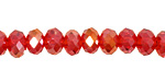 Siam Ruby AB Crystal Faceted Rondelle 8mm