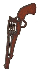 The Lipstick Ranch Rusted Iron Revolver Pendant 36x88mm
