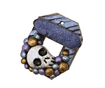 Poison Tree Polymer Clay Blue Skull Toggle Clasp 27x22mm, 21mm bar