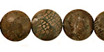 Green Snakeskin Puff Coin 15mm
