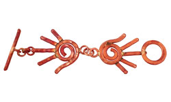 Patricia Healey Copper Hands Toggle Clasp 80x24mm, 26mm bar