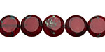 Czech Glass Oxblood Picasso Coin 10mm