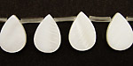 White Fresh Water Shell Smooth Flat Drop 10-11x12-15mm