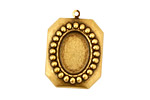 Stampt Antique Brass Nouveau Beaded Frame Oval Setting 10x14mm
