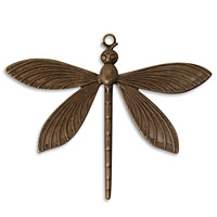 Vintaj Natural Brass Dragonfly Pendant 63x51mm