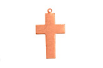 Copper Cross Blank Pendant 15x26mm