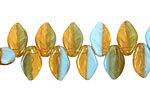 Czech Glass Sunny Waters Leaf Drop 8x12mm