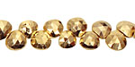 Golden Pyrite Faceted Flat Teardrop 4.5-5x5-6mm
