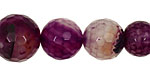 Purple Line Agate Faceted Round Graduated 6-15mm