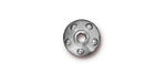 TierraCast Rhodium (plated) Large Hole Rivet Bead Cap 4x11mm