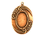 Stampt Antique Copper (plated) Sweeping Feather Oval Setting 13x18mm
