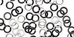 Shades of Grey Mix Enameled Copper Round Jump Ring 5mm, 18 gauge