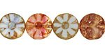 Czech Glass Painter's Palette Flower Window Coin 12mm