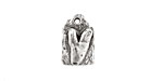 Rustic Charms Sterling Silver Little Heart Tag Charm 10x16mm