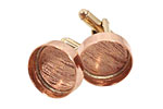 Copper Circle Bezel Cuff Link 17mm