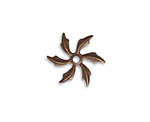 Vintaj Natural Brass Pinwheel Petals Fastenable 18mm