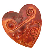 Patricia Healey Copper Textured Heart Pendant 45x49mm