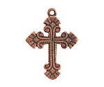 Nunn Design Antique Copper (plated) Large Ornate Cross Charm 26x35mm