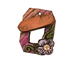 Poison Tree Polymer Clay Pink Flower Toggle Clasp 24x20mm, 21mm bar