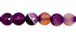 Purple Line Agate Faceted Round 8mm