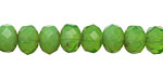 Czech Glass Parrot Green Fire Polished Rondelle 6x9mm