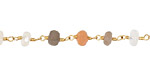 Moonstone (multi) Faceted Rondelle Gold (plated) Bead Chain