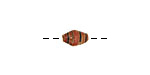 African Paper (tan, terra cotta, forest stripe) Rice 9-10x6mm