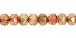 Czech Glass Rustic Rose Picasso Fire Polished Rondelle 6x9mm