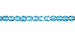 Czech Fire Polished Glass Silver Lined Aquamarine Round 4mm