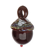 Grace Lampwork Sequoia Dusk Acorn Pendant 27-28x31-32mm
