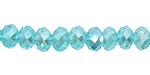 Aquamarine Crystal Faceted Rondelle 6mm