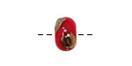 Grace Lampwork Regal Red Metallic Rondelle 9x14mm