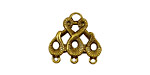 Stampt Antique Gold (plated) Scrolling 3 Ring Connector 20x19mm