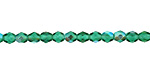 Czech Fire Polished Glass Emerald AB Round 4mm