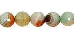 Green/Caramel Agate Faceted Round 10mm
