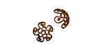 Stampt Antique Copper (plated) Fancy Swirl Bead Cap 10x4mm