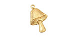 Brass Mushroom Charm 13x20mm