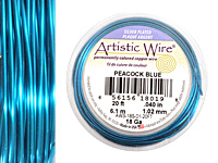 Artistic Wire Silver Plated Peacock Blue 18 gauge, 20 feet