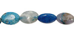 Brazil Blue Agate Horse Eye 15x10mm