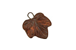 Earthenwood Studio Ceramic Rusty Small Wavy Leaf Charm 18x21mm