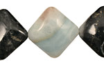 Amazonite Blk. Tourmaline Diamond 25mm