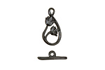 Gunmetal Flowers in Teardrop Toggle Clasp 18x9mm, 14mm bar