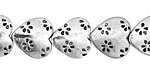 Pewter Floral Heart 14mm