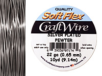 Soft Flex Silver Plated Pewter Craft Wire 22 gauge, 10 yards