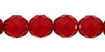 Czech Fire Polished Glass Garnet Round 12mm