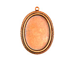Stampt Antique Copper (plated) Herringbone Double Drop Oval Setting 18x25mm