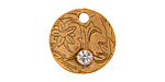 Nunn Design Antique Gold (plated) Decorative Small Circle Tag w/ Crystal 20mm