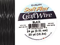 Soft Flex Black Craft Wire 24 gauge, 20 yards