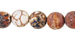 Rusty Blue Fire Agate Faceted Round 12mm